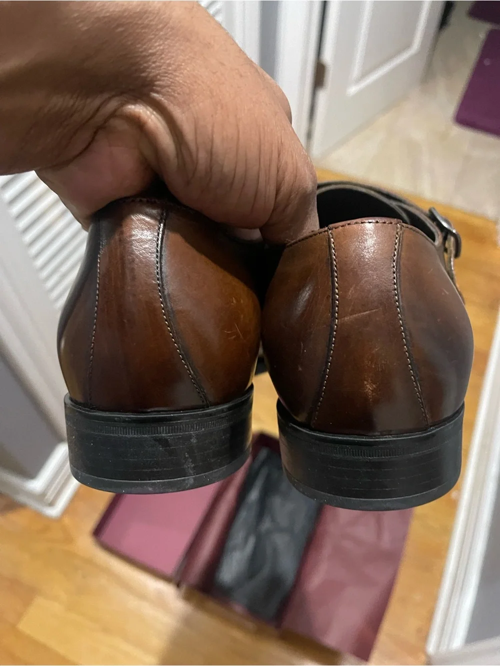 NWB To Boot NY Brown Double Monk Strap Leather Dress Shoes Sz 10.5